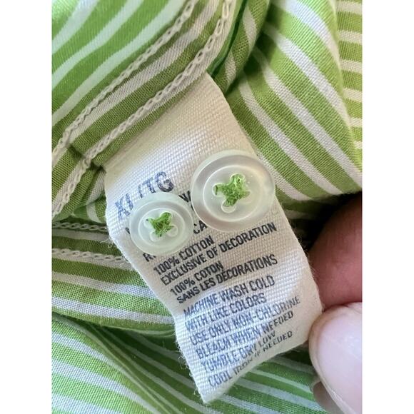 American Eagle Shirt Mens XL Green Striped Button Up Long Sleeve Vintage Fit - Picture 5 of 8